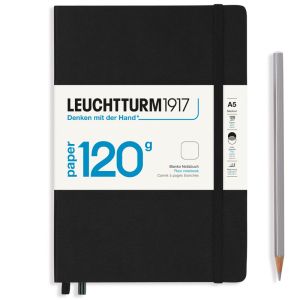 Carnet Leuchtturm Édition 120G rigide - 14,5x21cm - noir - blanc