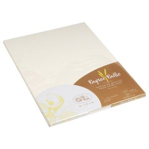 Papier Lalo - Papier Paille - 20 feuilles A4 - 200g - ivoire