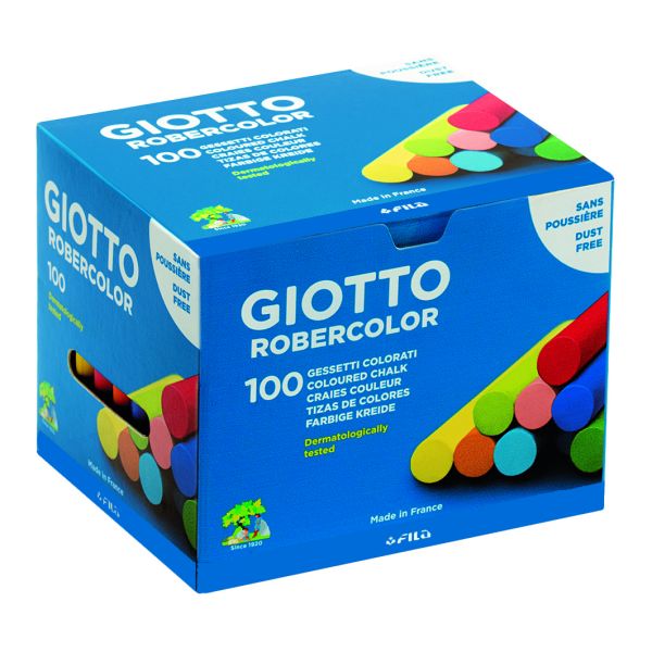 testées dermatologiquement école Giotto Boite de 100 craies enrobées Couleurs assorties 