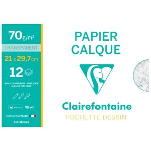 Pochette Papier Calque Clairefontaine - A4 - 12 feuilles - 70g