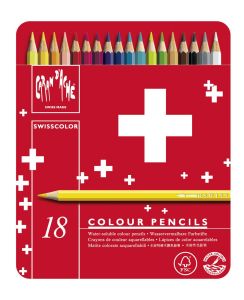 Crayons de Couleur Aquarellables Caran d'Ache - boîte de 18