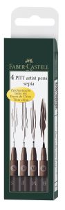 4 Feutres Faber-Castell Pitt Artist Pen - sépia