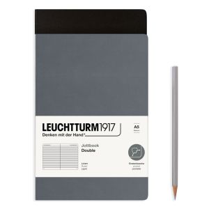 2 Carnets Jottbook Leuchtturm - 14,5x21 cm - Noir et Anthracite - ligné