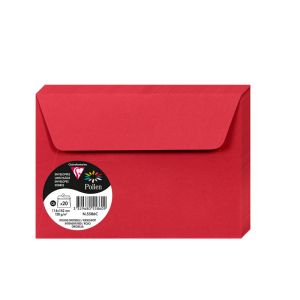 20 Enveloppes Pollen Clairefontaine - 114x162 mm - rouge groseille