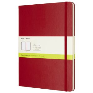 Carnet Moleskine Rigide - 19x25 cm - Pages blanches - Rouge écarlate