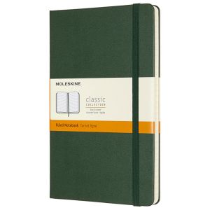 Carnet Moleskine Rigide - 13x21 cm - Ligné - Vert Myrte