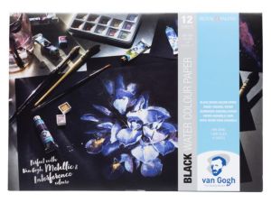 Bloc Papier Aquarelle Noir Van Gogh - 21x29,7 cm - 12 feuilles - 360g/m²