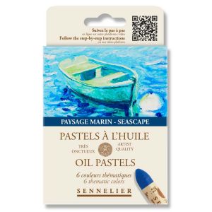 6 Pastels à l'Huile Sennelier - Paysage marin