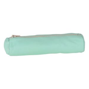 Trousse Scolaire cuir vert pastel