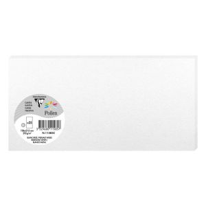 25 Cartes Pollen Clairefontaine - 106x213 mm - blanc irisé