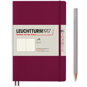 Carnet Leuchtturm souple - 12,5X19cm - Port Red - Pointillés