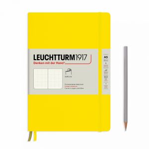 Carnet Leuchtturm souple - 14,5x21cm - Citron - pointillés