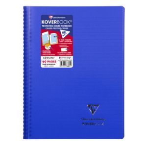 Cahier Clairefontaine Koverbook - A4 - 160 pages - ligné + marge - bleu navy