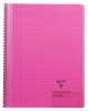 Cahier Clairefontaine Koverbook - A4 - 160 pages - lign + marge - rose