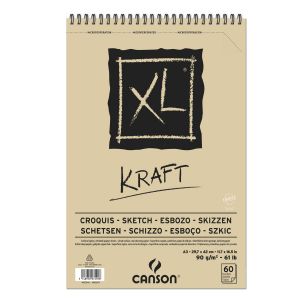 Bloc Papier Kraft Canson XL Kraft - A3 - 60 feuilles - 90g/m²