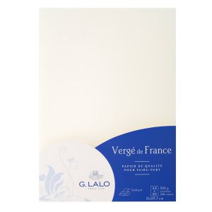Papier Lalo Vergé de France - 50 feuilles A4 - 160g - blanc