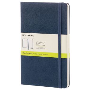 Carnet Moleskine Rigide - 13x21 cm - Pages blanches - Bleu saphir