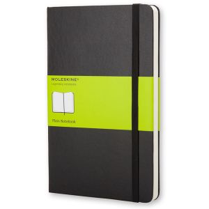 Carnet Moleskine Rigide - 13x21 cm - Pages blanches - Noir