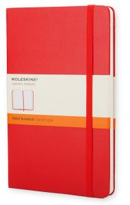 Carnet Moleskine Rigide - 13x21 cm - ligné - Rouge écarlate