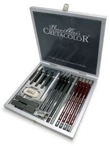 Coffret Esquisse Cretacolor Silver Box - 17 pièces 