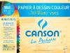Pochette Papier Canson Couleur - Dessin mi-teintes vives - 12 feuilles - 24x32 cm - 160g