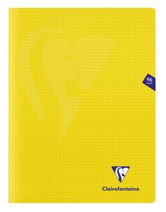 Cahier Clairefontaine Mimesys - 24x32 cm - 96 pages - petits carreaux - jaune