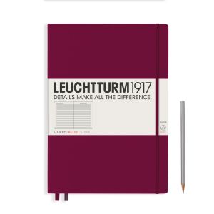 Carnet Leuchtturm rigide - 22,5x31,5cm - Rouge Porto - Ligné