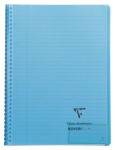 Cahier Clairefontaine Koverbook - A4 - 160 pages - ligné + marge - bleu