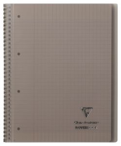 Cahier Clairefontaine Koverbook - A4+ - 160 pages - Séyès - gris