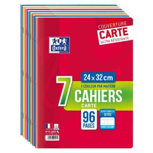 Lot de 7 Cahiers Oxford - 24x32 cm  - 96 pages - Séyès