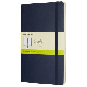 Carnet Moleskine Souple - 13x21 cm - Pages blanches - Bleu saphir