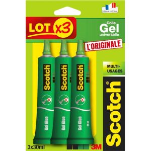 Lot de 3 Tubes de Colle Gel Scotch - 3x30 ml