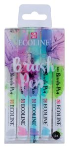 5 Feutres Pinceau Ecoline Royal Talens - pastel