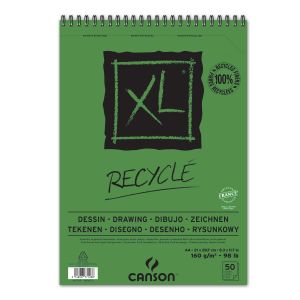 Bloc Papier Recyclé XL Canson - A4 - 50 feuilles - 160g/m²