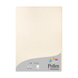 Papier Pollen Clairefontaine - 25 feuilles A4 - 210 g - ivoire irisé