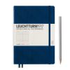 Carnet Leuchtturm rigide - 14,5x21cm - Bleu Marine - Ligné