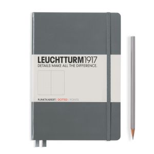 Carnet Leuchtturm rigide - 14,5x21cm - Anthracite - Pointillés