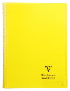 Cahier Clairefontaine Koverbook - A4 - 160 pages - ligné + marge - jaune