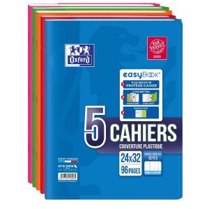 Lot de 5 Cahiers Oxford easy book - 24x32 cm - 96 pages - Séyès