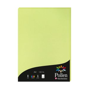 Papier Pollen Clairefontaine - 50 feuilles A4 - 120 g - vert bourgeon