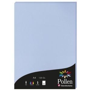 Papier Pollen Clairefontaine - 50 feuilles A4 - 120 g - bleu lavande