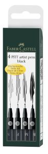 4 Feutres Faber-Castell Pitt Artist Pen - noir