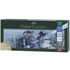 6 Feutres Pinceau Faber-Castell Pitt Artist Pen Brush - winterlude