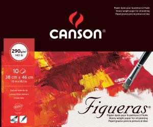 Bloc Papier Figueras Canson - Peinture à l'Huile - 38x46 cm - 10 feuilles - 290g/m²