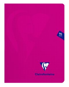 Cahier Clairefontaine Mimesys - 17x22 cm - 96 pages - petits carreaux - rose
