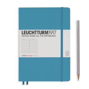 Carnet Leuchtturm rigide - 14,5x21cm - Bleu nordique - Ligné