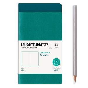 2 Carnets Jottbook Leuchtturm - 9x15 cm - Pacific Green et Emeraude - pages blanches