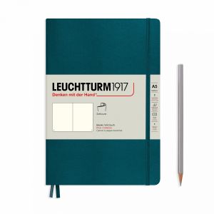 Carnet Leuchtturm souple - 14,5x21cm - Pacific Green - pages blanches