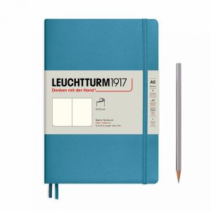 Carnet Leuchtturm souple - 14,5x21cm - Bleu Nordique - pages blanches