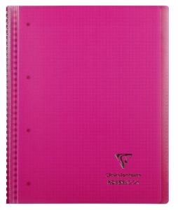 Cahier Clairefontaine Koverbook - A4+ - 160 pages - petits carreaux - rose